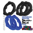 OXBALLS GEARHEADS 5-pack spinner rings BLUE/BLACK OXBALLS GEARHEADS 5-pack spinner rings BLUE/BLACK
